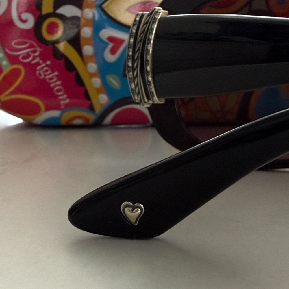 Brighton Black Sunglasses with Colorful Floral Case - Picture 6 of 14